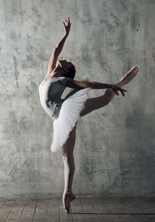 Ballett-Tänzerin mit Hingabe